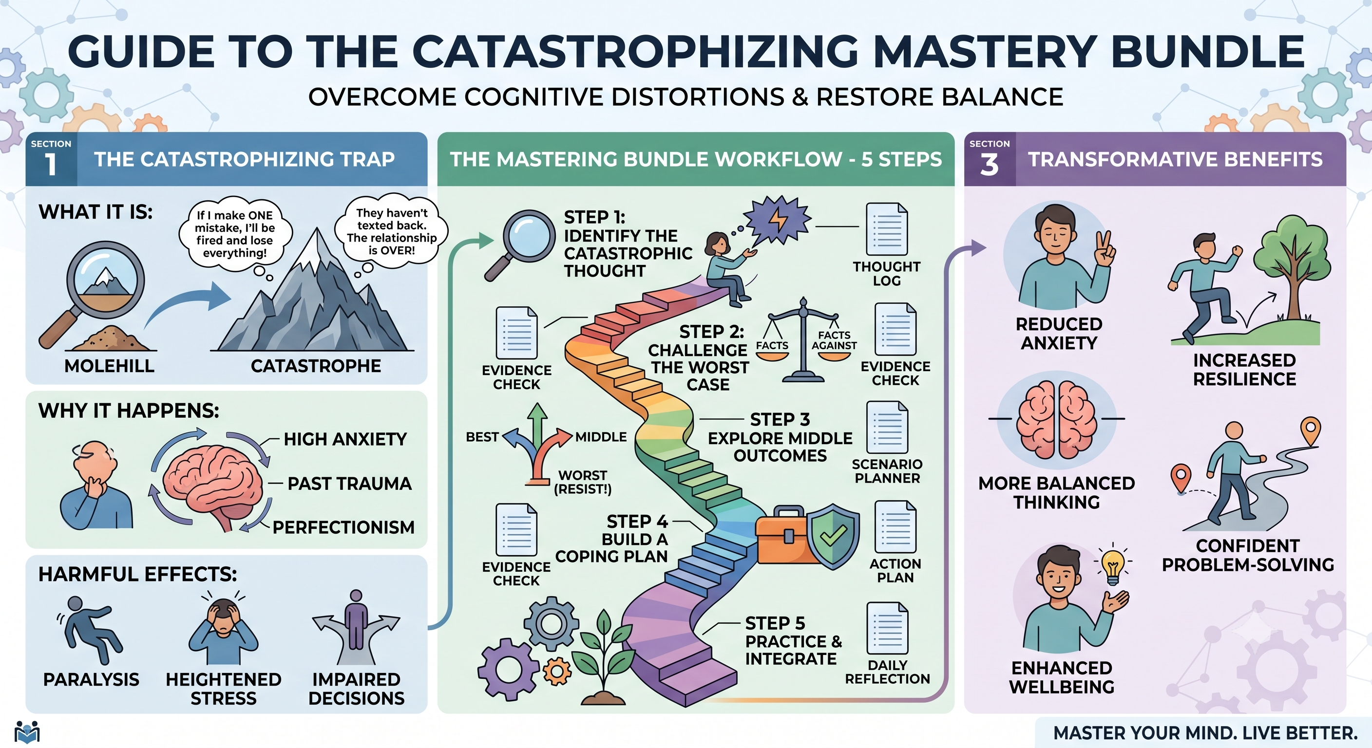 Cognitive Distortions Pack worksheet on catastrophizing